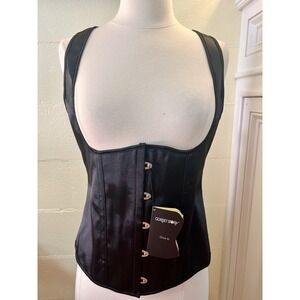 NWT‎ CORSET STORY BLACK HIGH BACK UNDERBUST CORSET WITH STRAPS UK 16 (US 12)